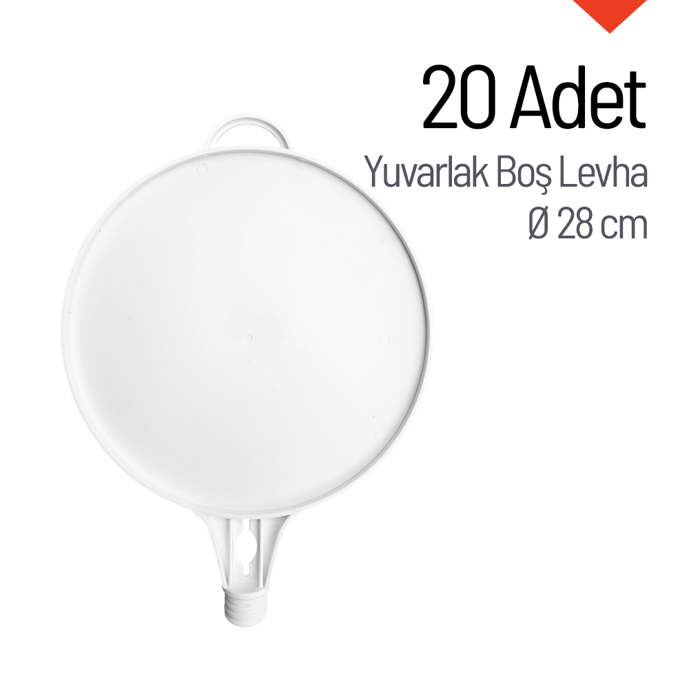 20 Adet Yuvarlak Boş Levha 28 cm 