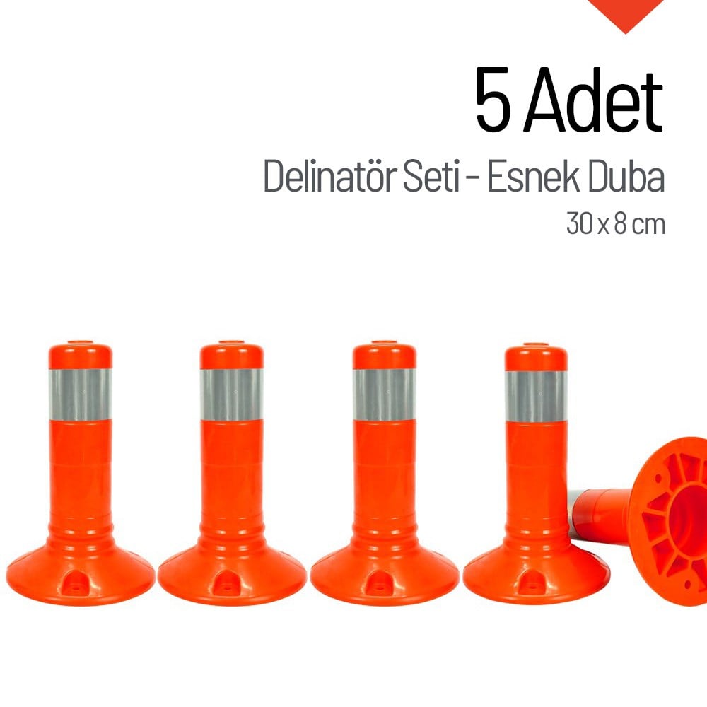 5`li Delinatör Set 30 x 8 cm, Esnek Duba