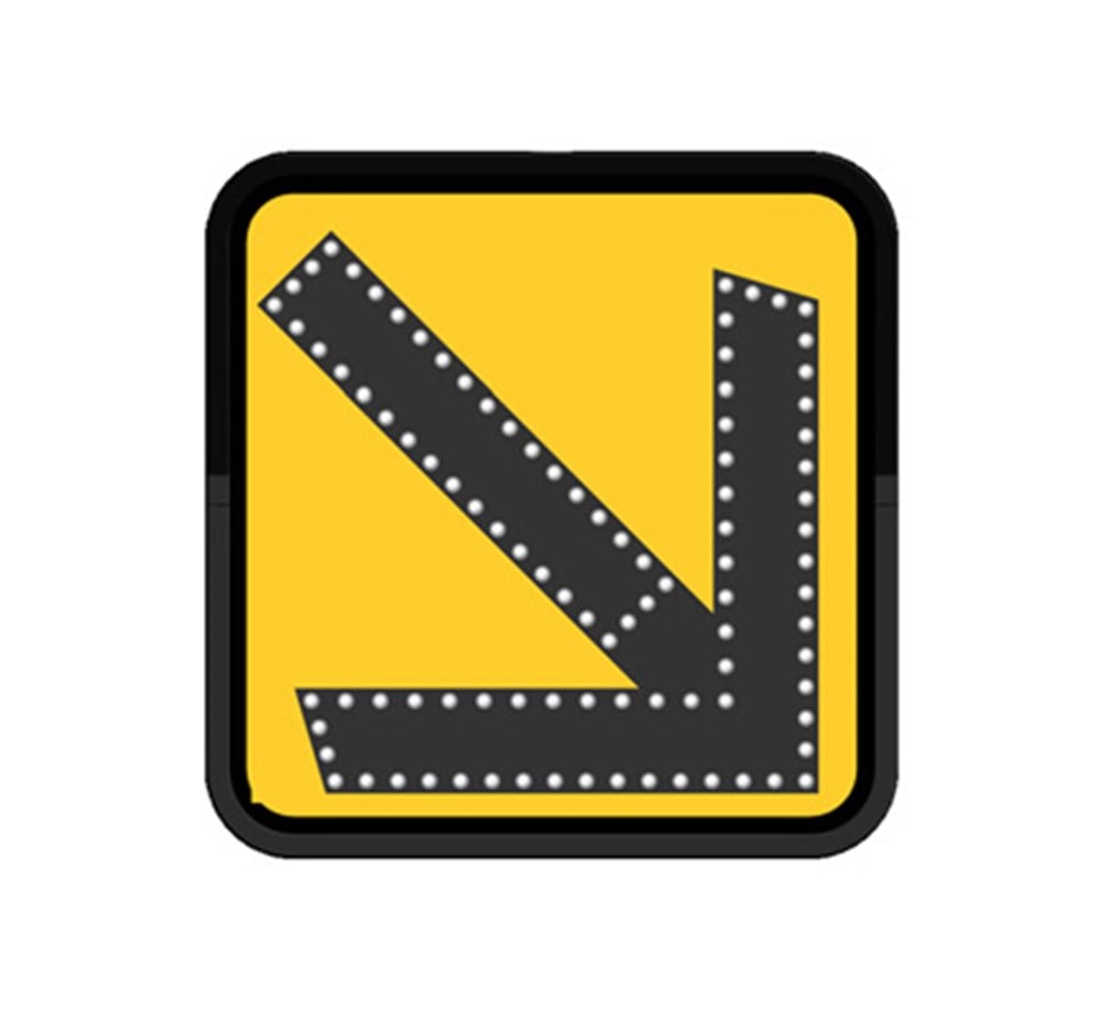 AC Ledli Sağdan Gidiniz Levhası 60 x 60 cm