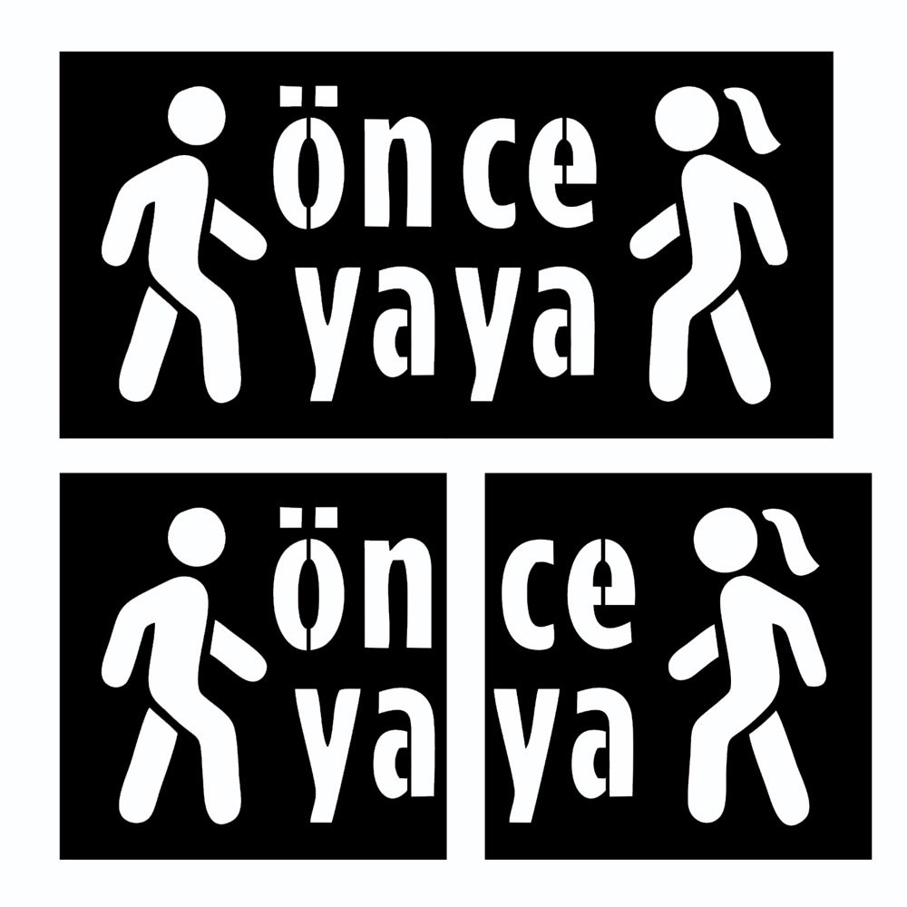 Boyama Şablonu Önce Yaya Kompozit 100x200cm (İki Parça)Boyama Şablonları