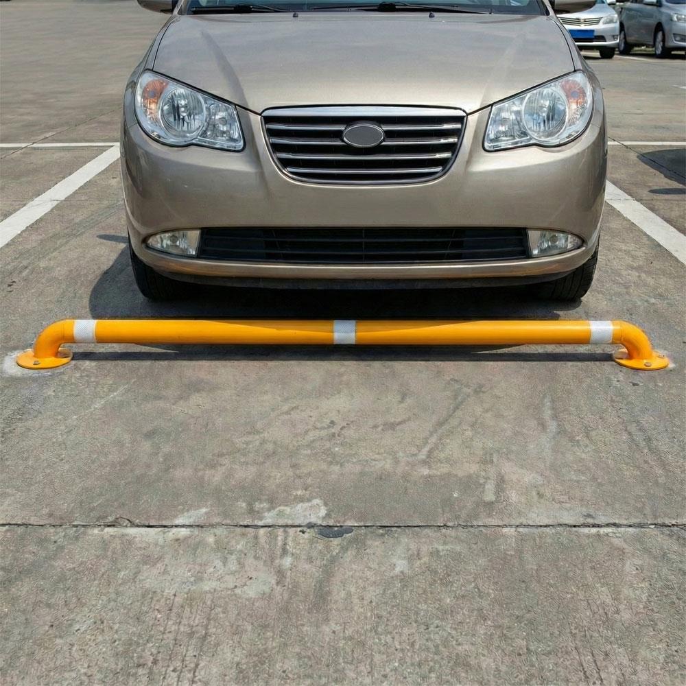Yellow/Black Metal Car Stopper 180x10 cm 60 mm