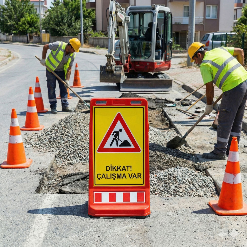 Dikkat Çalışma Var Uyarı Dubası 90 cm