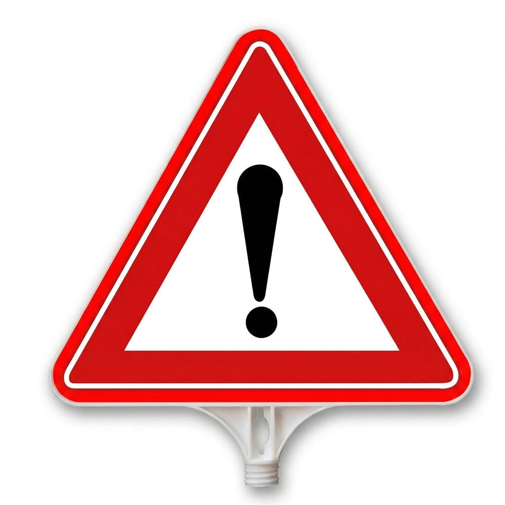 Dikkat Üçgen Levha Çift Taraf Baskı