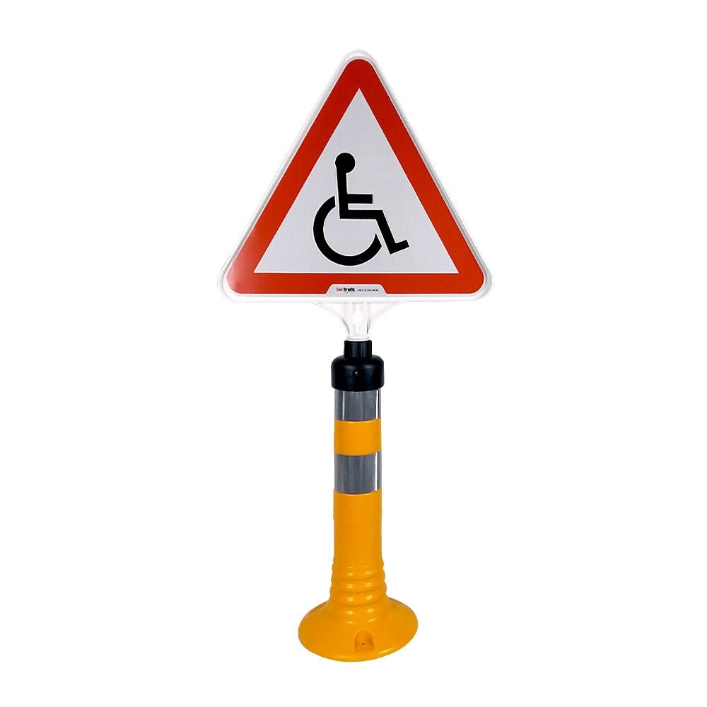 Engelli Park Yeri Üçgen Uyarı Levhalı Delinatör Seti Sarı