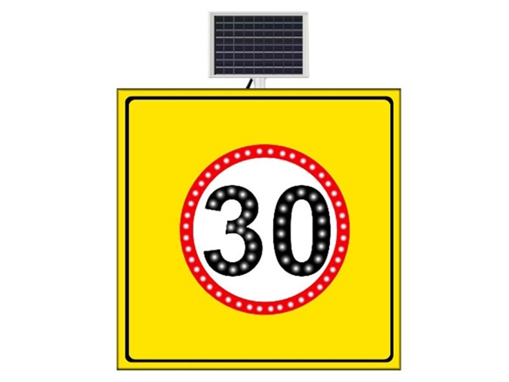 Güneş Enerjili Azami Sınırı Levhası 30 km 100 x 100 cm
