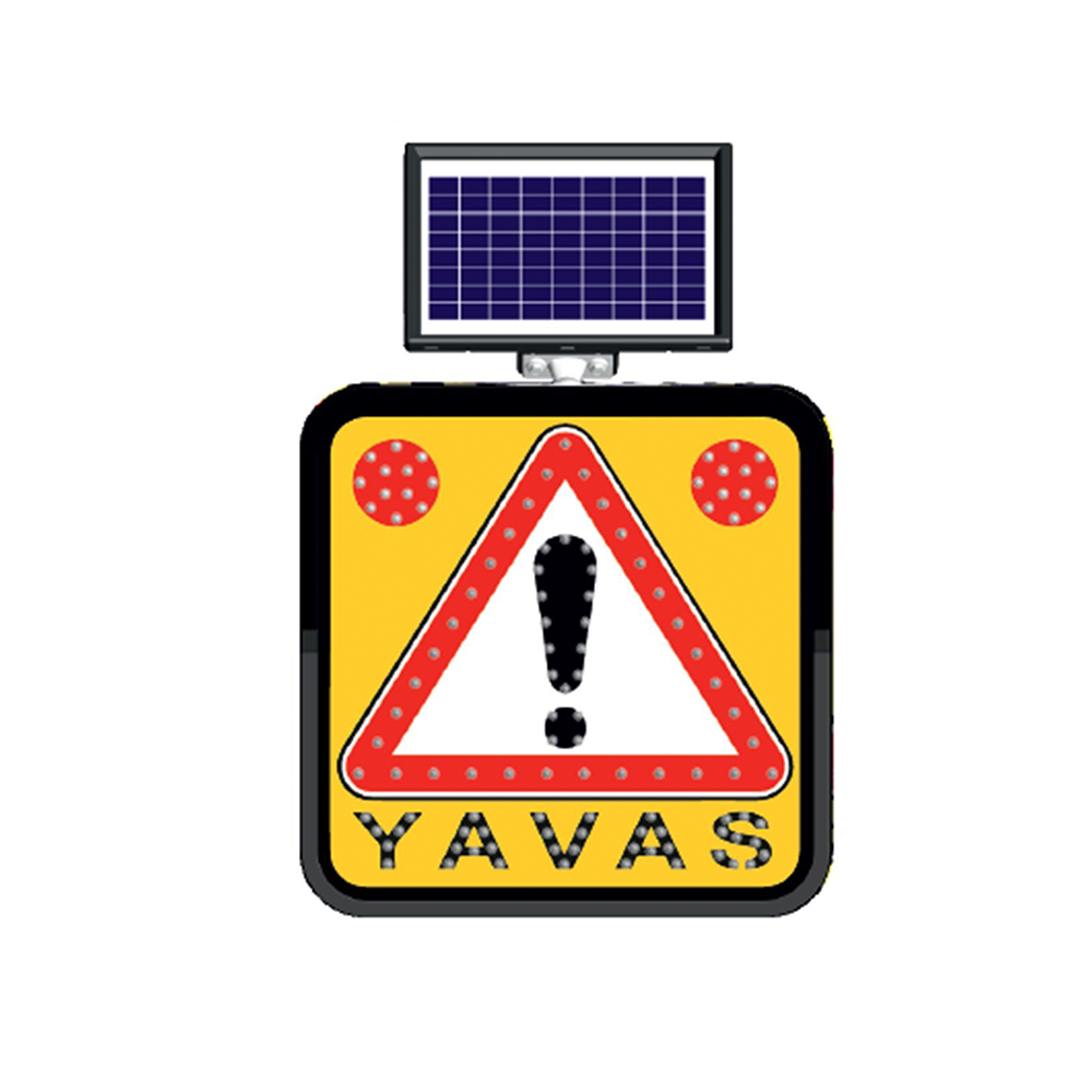 Güneş Enerjili Yavaş Uyarı Levhası 60 x 60 cmGüneş Enerjili Yol Bakım Levhaları