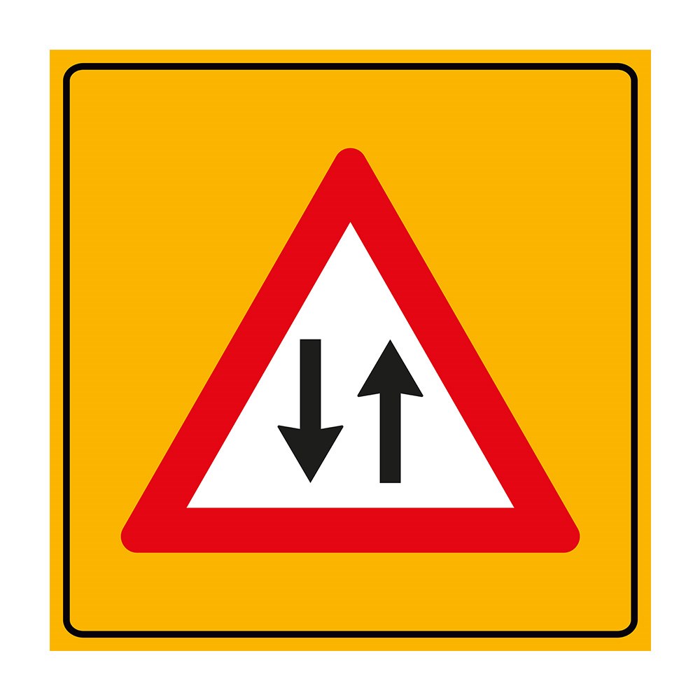 İki Yönlü Trafik Levhası 90x90 cm T-19