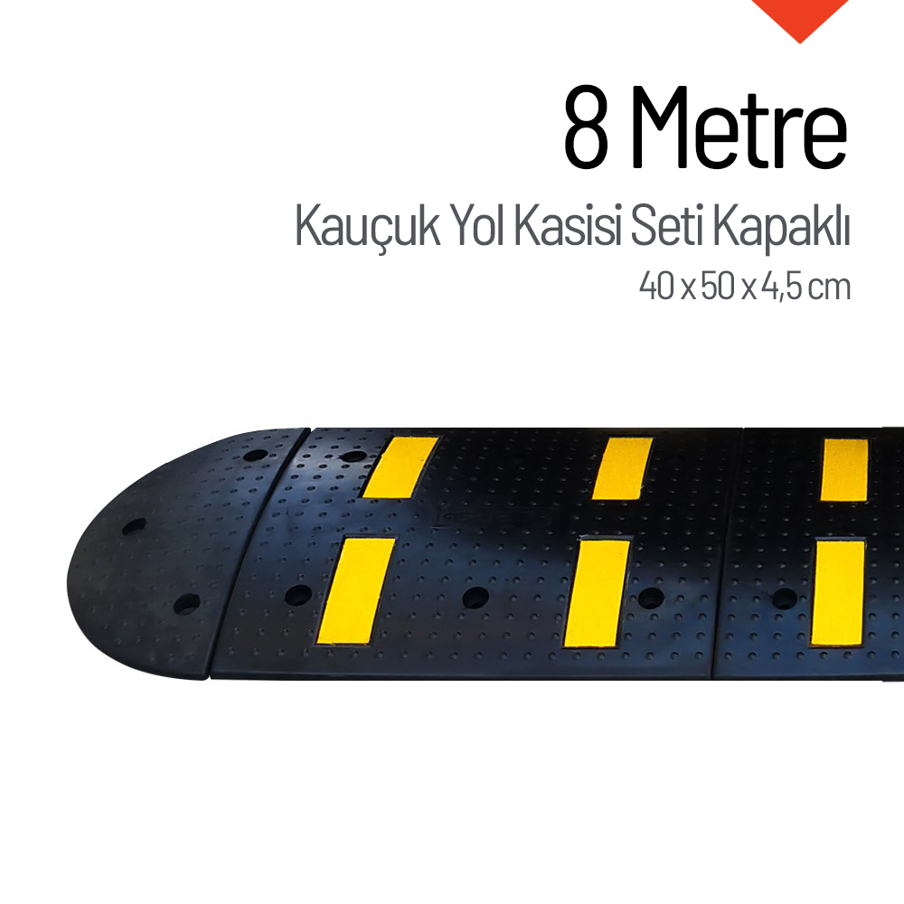 Kauçuk Hız Kesici Kapaklı Set, Yol Kasisi 8 Metre