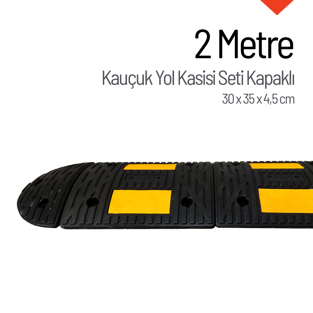 Kauçuk Hız Kesici Set Kapaklı, Yol Kasisi 2 metre - EKO