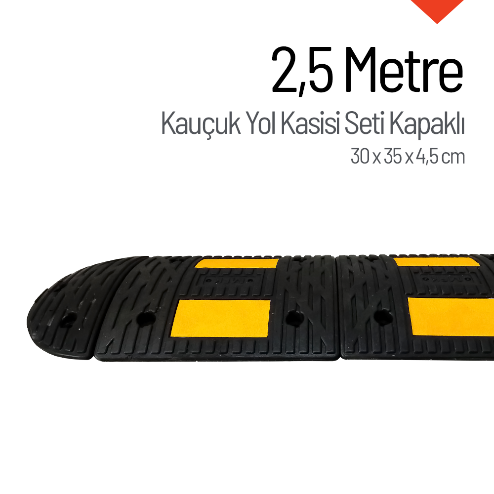 Kauçuk Hız Kesici Set Kapaklı, Yol Kasisi 2,5 metre - EKO