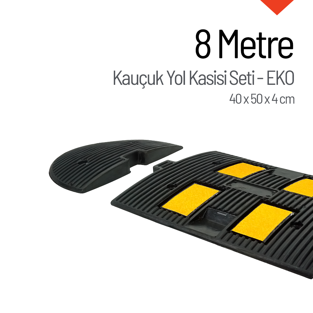 Kauçuk Hız Kesici, Yol Kasisi 4 Bantlı - 8 Metre Set