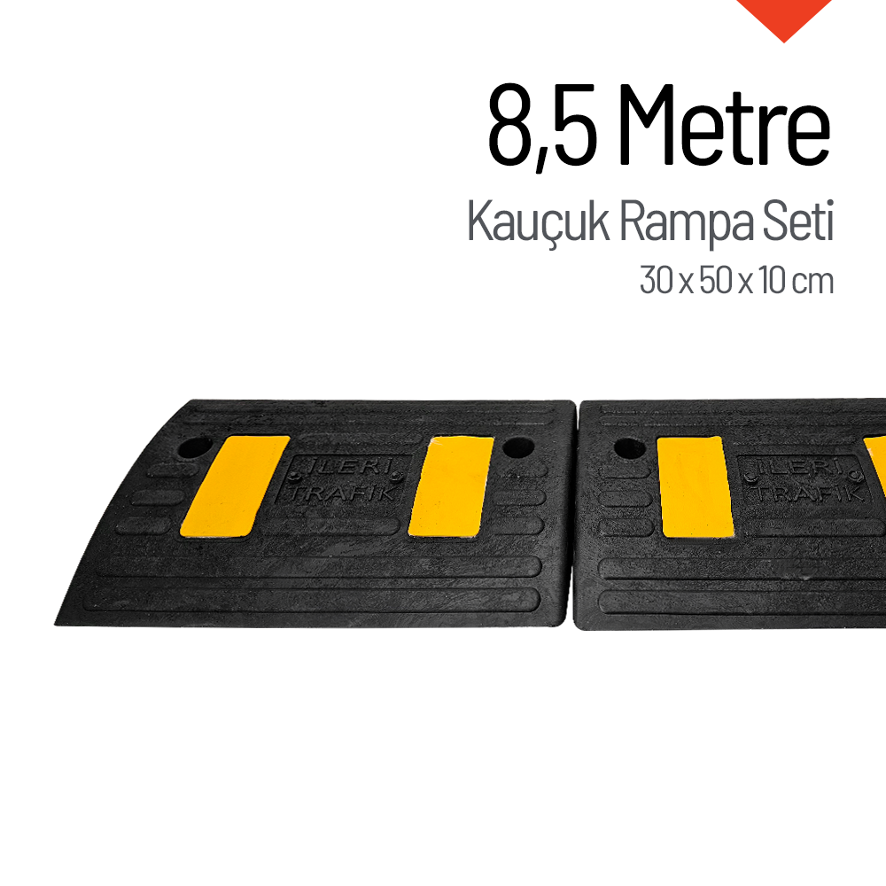 Kauçuk Kablo Kanallı Otopark Rampası - 8,5 Metre Set