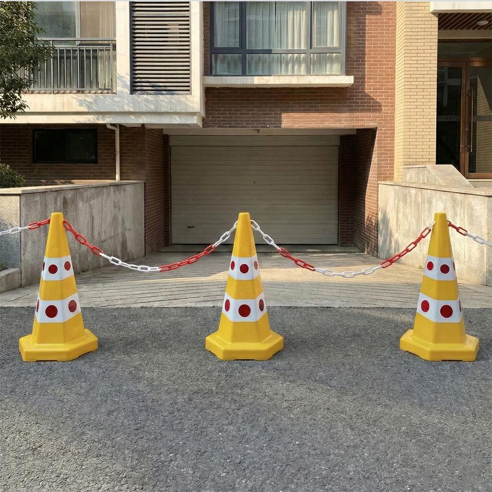 Kedi Gözlü Sarı Altıgen Trafik Konisi 65 cm Ağırlıklı Trafik Dubası 