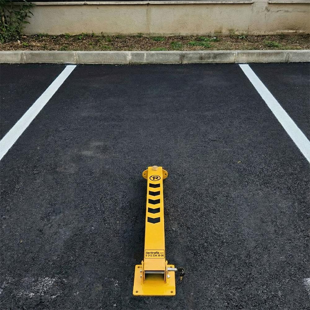 Kilitli Otopark Direği 75 cm, Yatar Tip Dahili Kilitli Park Bariyeri