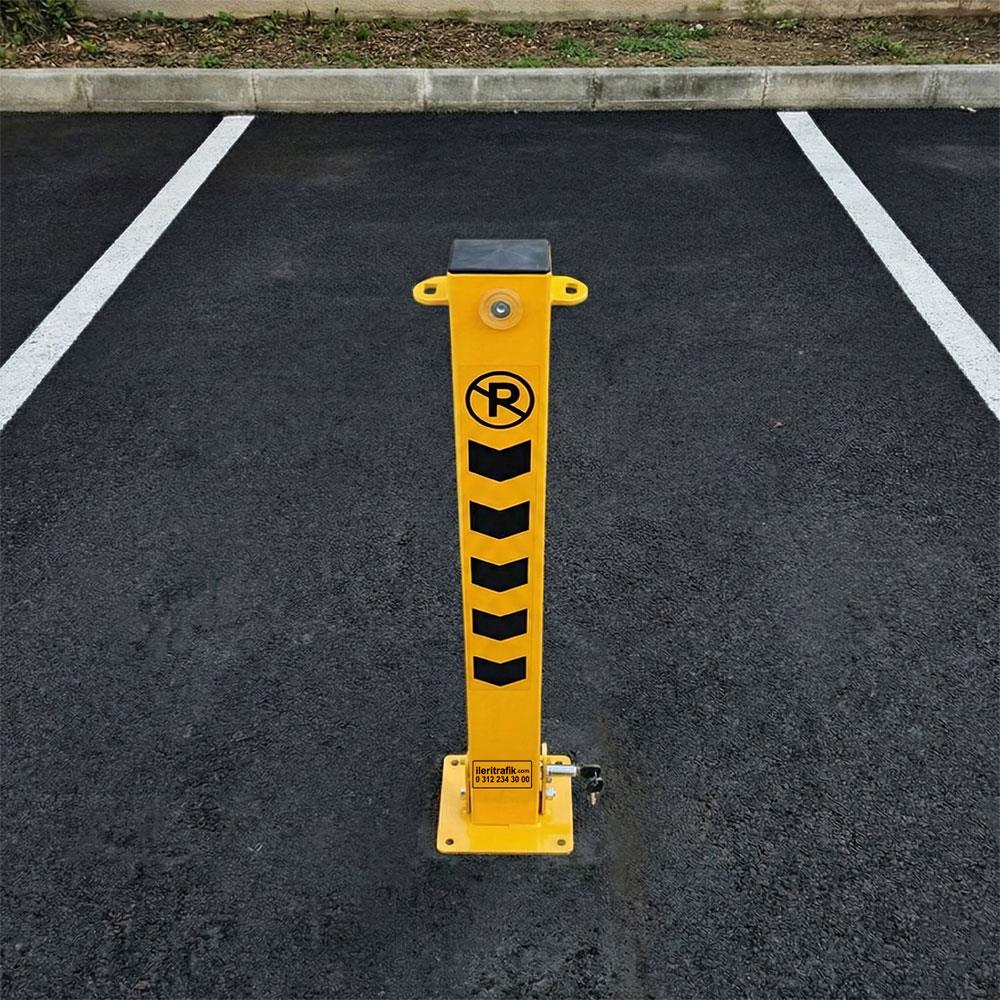 Kilitli Otopark Direği 75 cm, Yatar Tip Dahili Kilitli Park Bariyeri