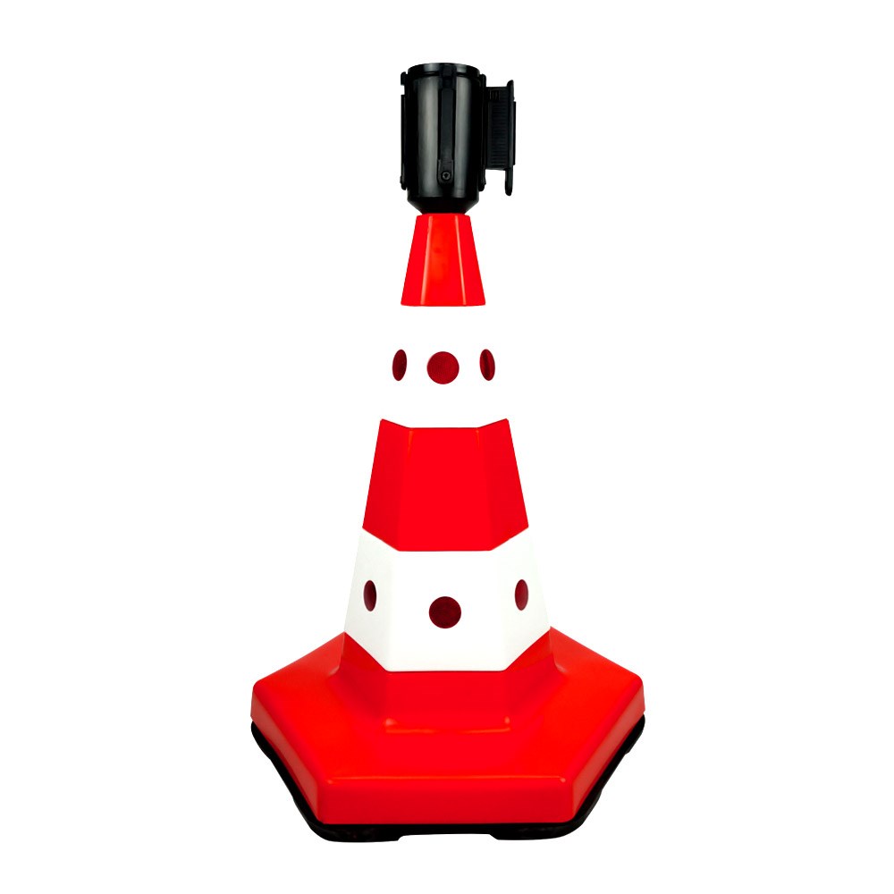 Klasik Kedi Gözlü Trafik Konisi 50 cm Ağırlıklı Trafik Dubası