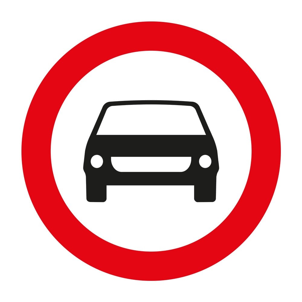 Motorlu Taşıt Trafiğine Kapalı Yol Levhası TT-6Trafik Tanzim İşaretleri