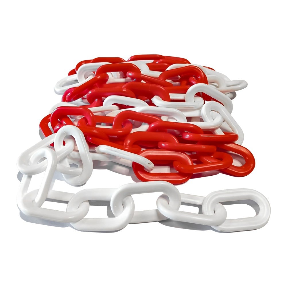 Plastik Zincir Kırmızı-Beyaz 10 m