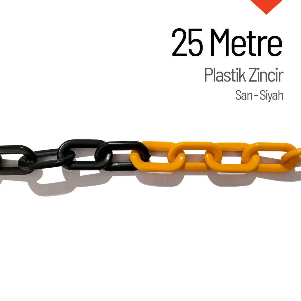 Plastik Zincir Sarı-Siyah 25 m