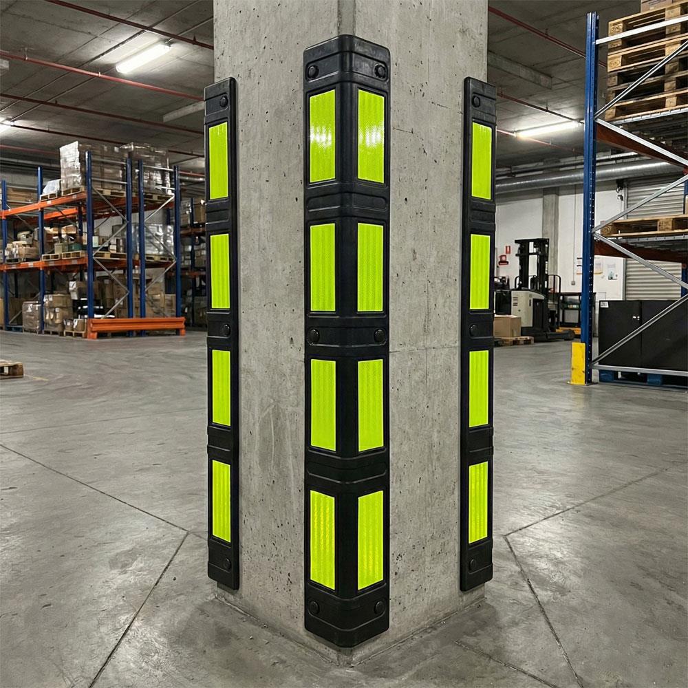Eco Rubber Corner Guard with Green Honeycomb Reflective