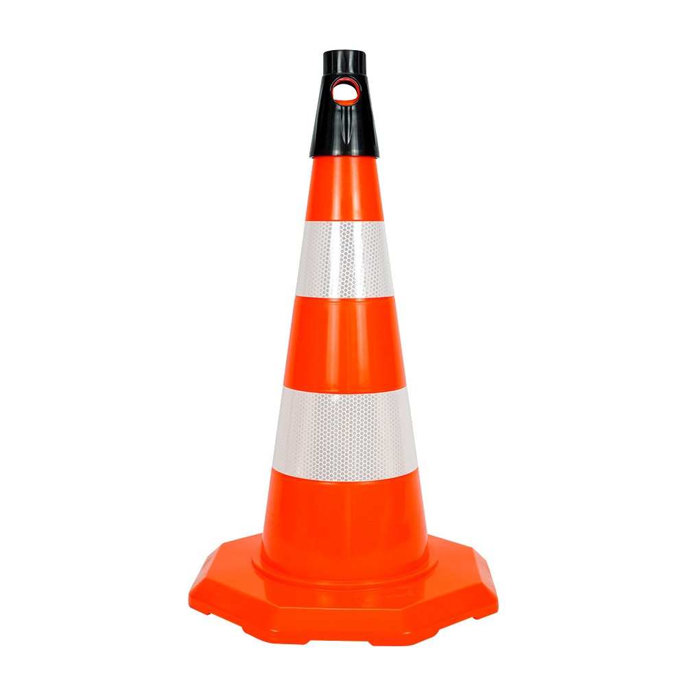 PVC Trafik Konisi 52 cm Çift Reflektifli - Ağırlıksız Trafik Dubası