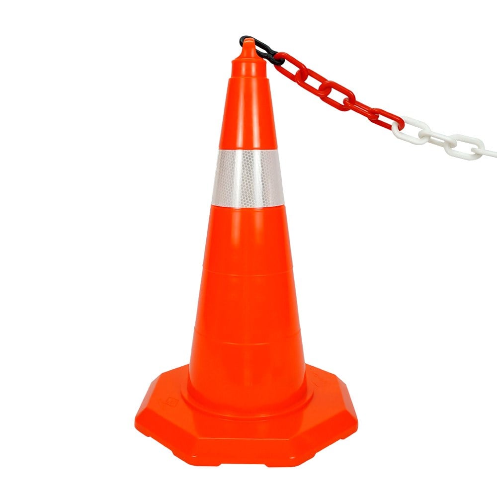 PVC Trafik Konisi 52 cm Tek Reflektifli - Ağırlıksız Trafik Dubası