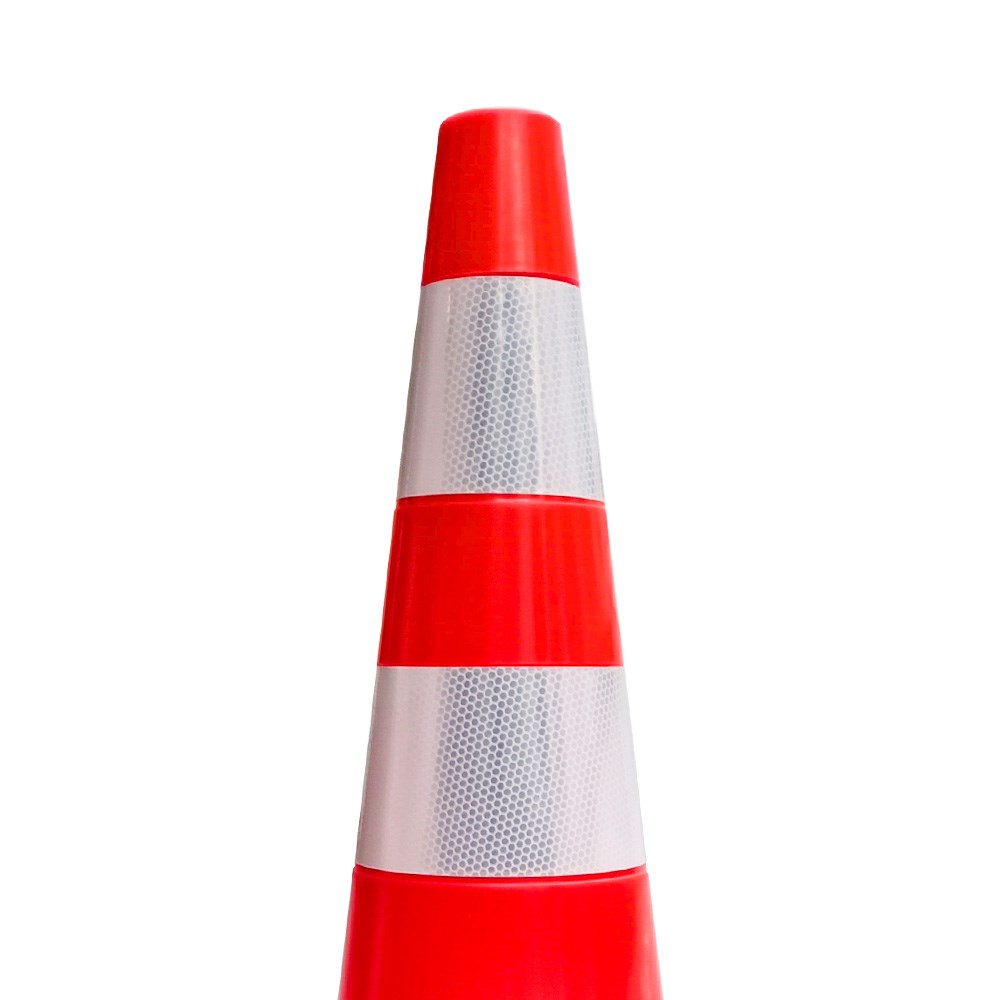 PVC Trafik Konisi 90 cm Çift Reflektifli - Ağırlıksız Trafik Dubası