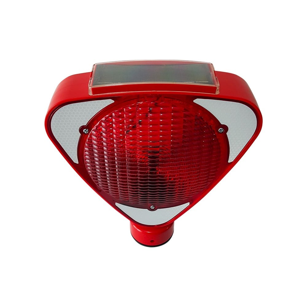 Solar LED Barricade Flasher – Red