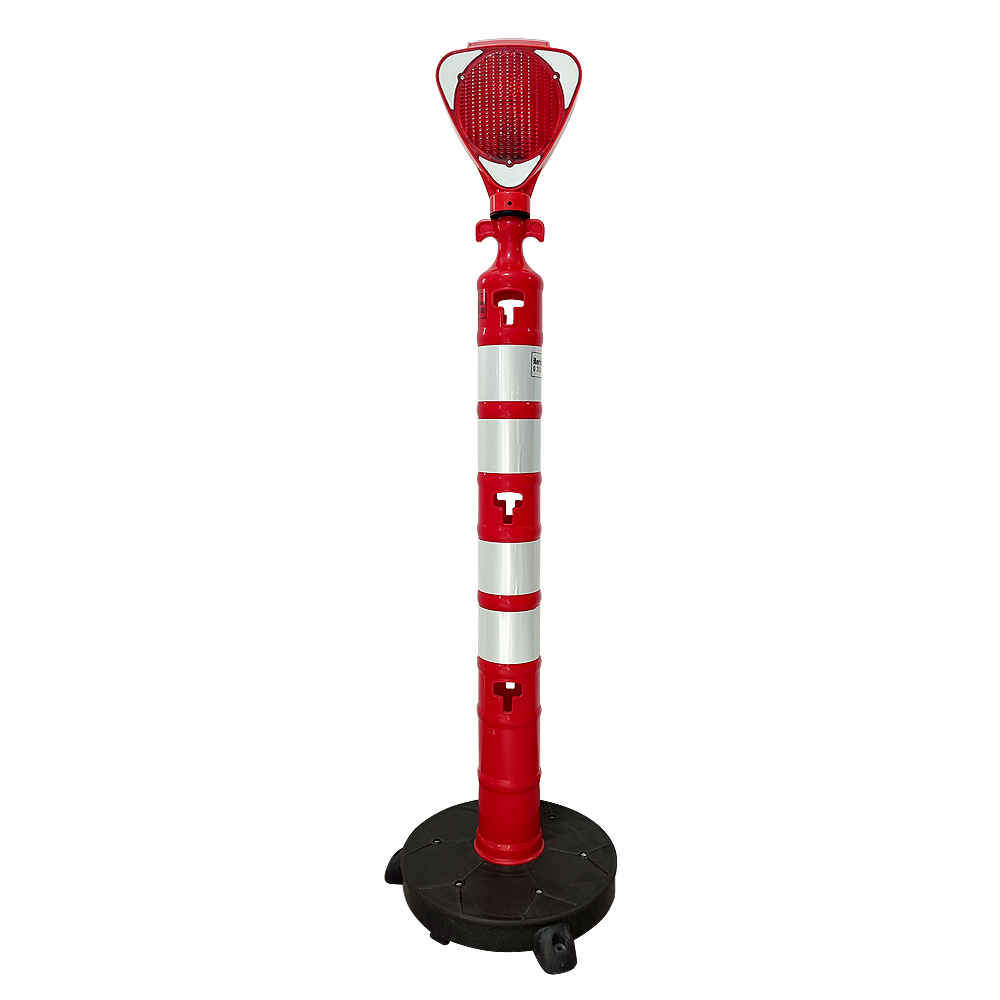 Solar Üçgen Flaşörlü - Plastik Ağırlıklı Yol Dikmesi Seti 148 x 11 cm