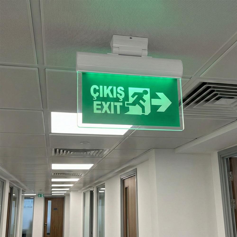 Tekyüz Sıva Altı Acil Çıkış Yönlendirme Armatürü O Seri 38 x 390 x 260 mm