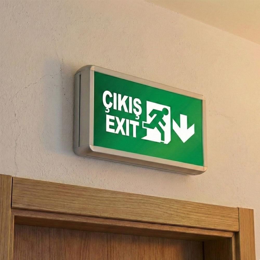 Tekyüz Acil Çıkış Yönlendirme Armatürü Z Seri 75 x 600 x 400mm