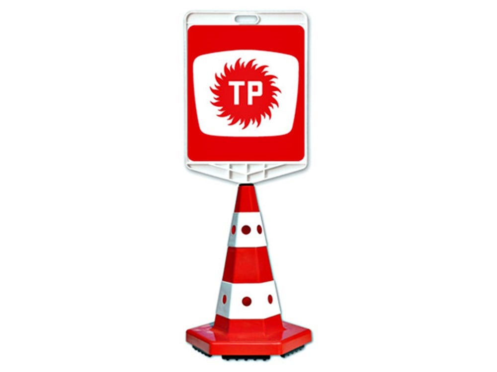 TP Logo Çift Taraf Baskı Trafik Koni Seti Trafik Dubası