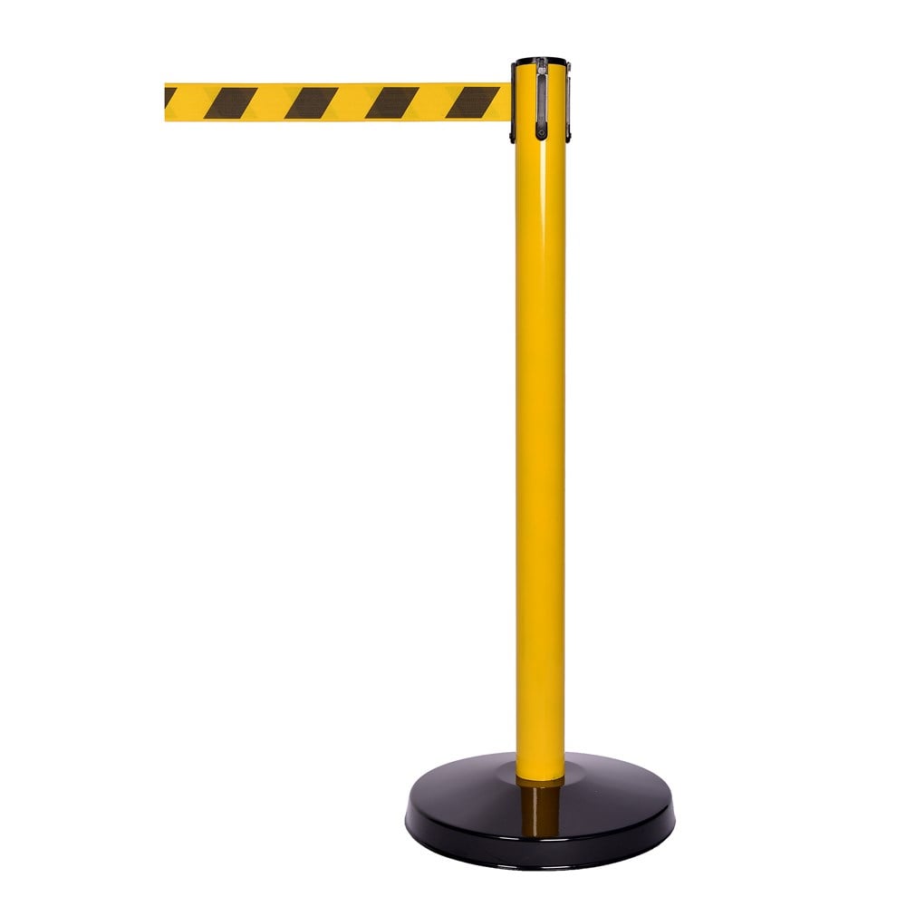 Retractable Belt Barrier with Two-Colour Belt  (Yellow -Black)