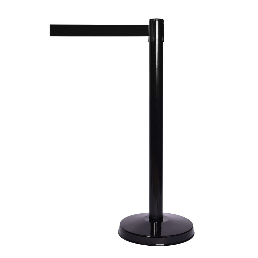 Black Retractable Belt Barrier- Electrostatically Painted