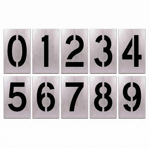 0-9 Rakamları (10 Rakam) Boyama Şablonu - Galvaniz Sac Levha 25x50cm