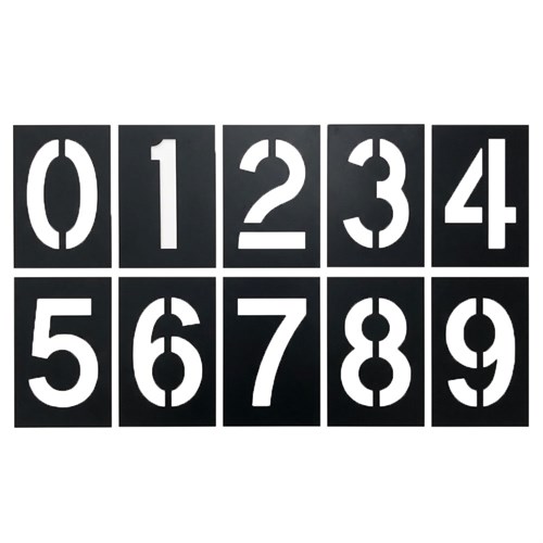 0-9 Rakamları (10 Rakam) Boyama Şablonu - Galvaniz Sac Levha 25x50cm