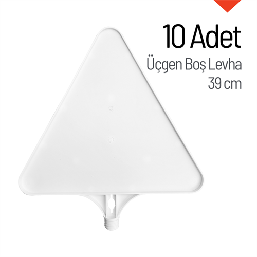 10 Adet Üçgen Boş Levha 39 cm