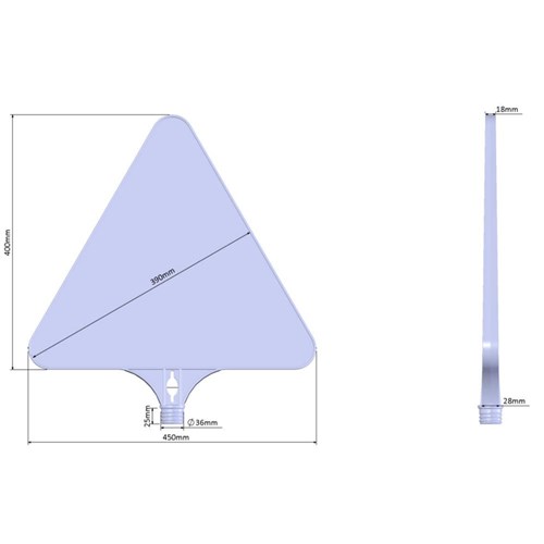 20 Adet Üçgen Boş Levha 39 cm