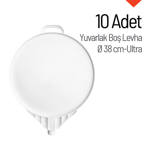 10 Adet Ultra Yuvarlak Boş Levha 38 cm 