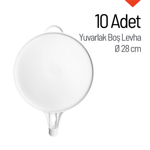 10 Adet Yuvarlak Boş Levha 28 cm