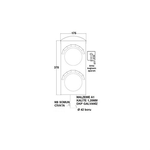 100 mm İkili E27 duylu Trafik İkaz Lambası