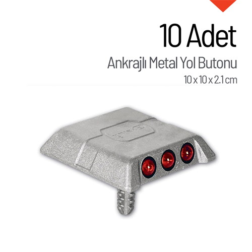 10lu Ankrajlı Metal Yol Butonu Seti