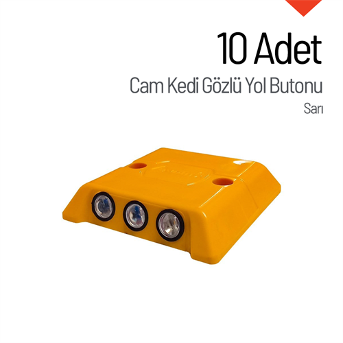 10lu Cam Kedi Gözlü Yol Butonu Seti