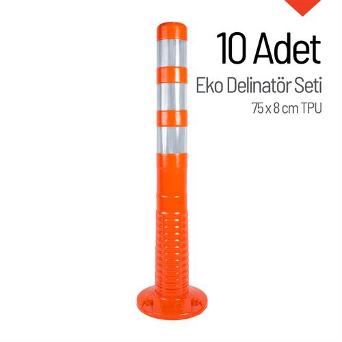 10lu Delinatör 75x8 cm TPU, Esnek Duba - Turuncu