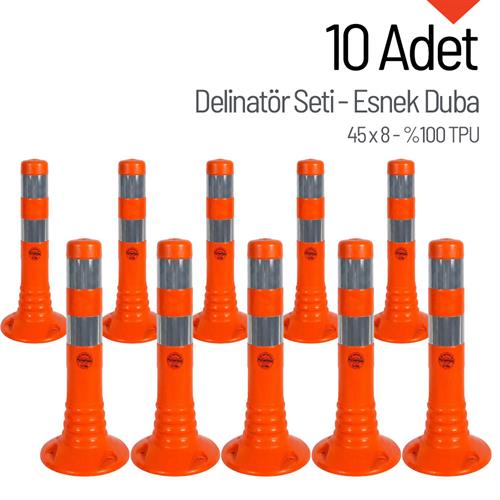 10`lu Delinatör Set 45 x 8 cm %100 TPU, Esnek Duba