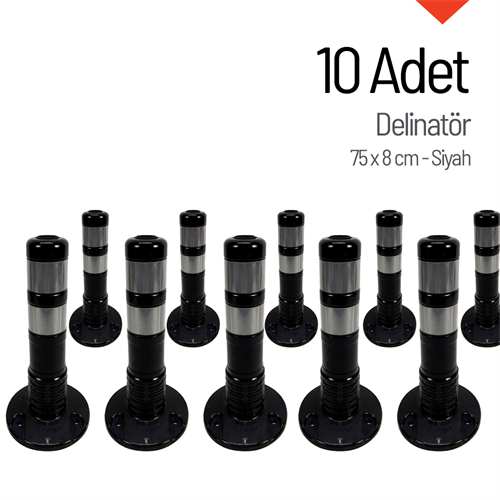10lu Delinatör Seti 45 x 8 cm Siyah