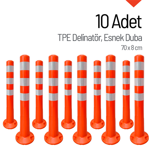 10lu Delinatör Seti 70x8 cm TPE, Esnek Duba