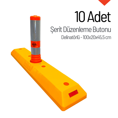 10lu Delinatörlü Şerit Düzenleme Butonu Seti 100x20x45,5 cm