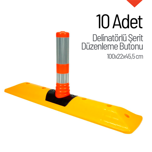 10lu Delinatorlü Şerit Düzenleme Butonu Seti 