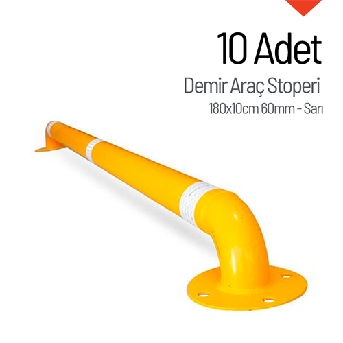 10lu Demir Araç Stoperi Seti 180x10cm 60mm